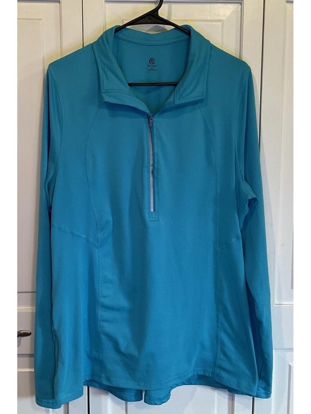 Champion C9 Active Wear Workout Top Plus Size XXL Turquoise 1/2 Zip